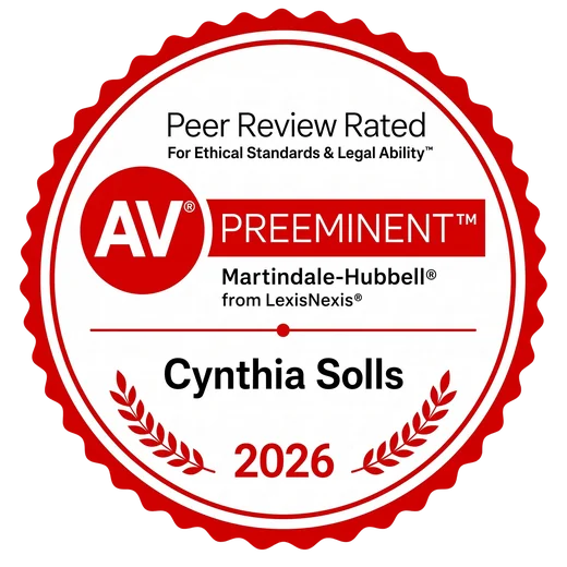 AV Preeminent Peer Review Rated – Cynthia Solls 2026